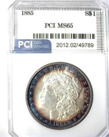 1885 Morgan PCI MS-65 Blue Rim