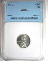 1943-D Cent NNC MS-66+