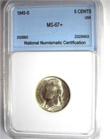 1945-S Nickel NNC MS-67+ LISTS FOR $300