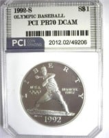 1992-S S$1 Olympic Baseball PCI PR-70 DCAM