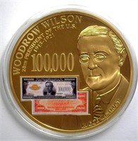 Presidential Fed. Medal Proof Wilson Gold Cert.