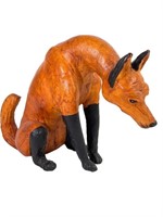 Vintage Leather Art Fox Figure