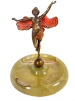 Art Deco Bronze Dancer & Onyx Catch-all