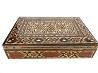 Fabulous Middle Eastern Marquetry Box W/ Key