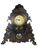 19th C. American Clock Co Cast Iron Tole Clock