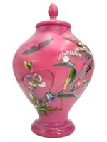 Bristol Victorian Style Pink Cased Glass Urn