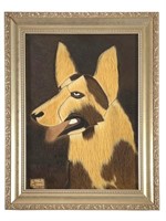 Framed Nicaraguan Fur Art Of A Dog