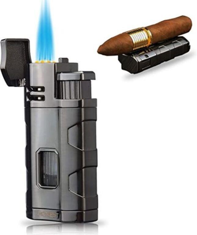 Cigar Lighter, Triple Jet Flames Butane Refillable