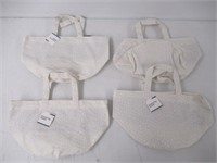 Lot of 4 Drawstring Bags with Handles,