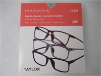 *Sealed* Innovative Eyewear Flexible Readers 3pk,
