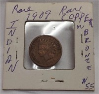 Rare 1909 Copper Error Indian Head Penny