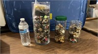 3pc Jars Full Of Button Collection