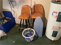 Bar Stools, Broom, Basket, Iron Board