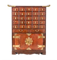 Furniture Vintage Chinese Wood Tea Caddy Cabinet