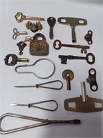 Lot of Various Clock Keys, Skelton Keys and Vtg.