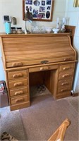Sure wood Oak roll top desk 48’’ wide - contents