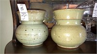 Signed pottery planters? w/ bottom holes