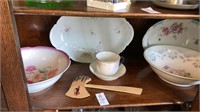 Antique Germany floral bowls, Austria platter