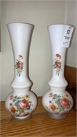 Floral cases vases pair Italy 9-3/4’’ tall