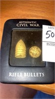 Authentic civil  war bullets set