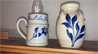 Williamsburg pottery vase & tankard
