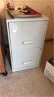 Metal taupe 2 drawer file cabinet