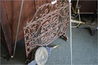 WROUGHT IRON FIREPLACE SCREEN AND BELLOW