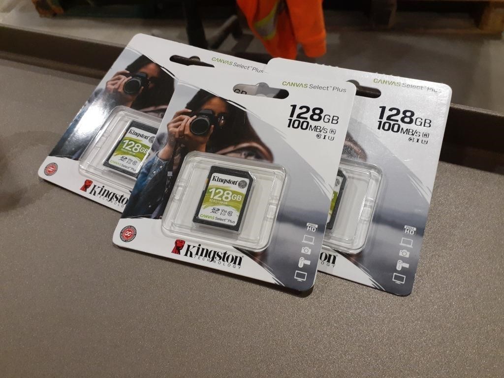 (3) 128GB Kingston SD Cards