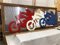 Mirror w/ Wooden Motorcycle Cut Outs