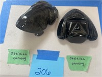 2 Obsidian Carvings