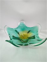 Beautiful Large Murano Style Art Glass Flower