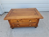WOOD COFFEE TABLE WITH DRAWERS 36" X 24"