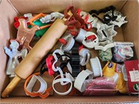BAKING ITEMS- COOKIE CUTTERS, ROLLING PIN, & MORE