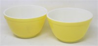 (2) Yellow Pyrex 1 1/2 Pt. Mixing Bowls