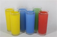 (6) Federal Frosted Primary Colors Tall Ice Tea