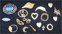 Tray Lot Vintage To Now Brooches Pins