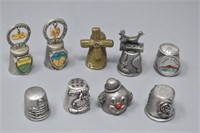 (9) Pewter Collectible Thimbles