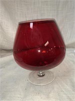 6 “ RUBY RED & CLEAR BRANDY SNIFTER
