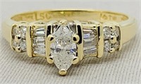 14K Yellow Gold Diamond Ring