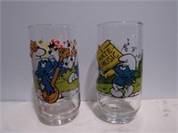 1982 SMURFS HARMONY & GROUCH GLASSES NICE