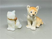 Fenton cat figure & USSR lion cub figure
