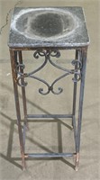 (Q) Marble Top Plant Stand 11” x 11” x 18”