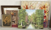 (E) Oil Paintings and Prints Various Sizes