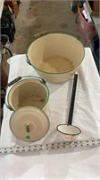 Vintage bowls, amd ladle