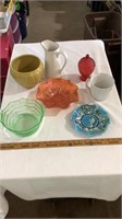 Various decorative glass bowls, candy bowls,