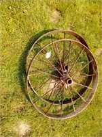 (2) Antique Iron Wheels (Both)