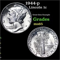 1944-p Lincoln Cent 1c Grades GEM Unc