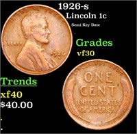 1926-s Lincoln Cent 1c Grades vf++