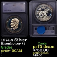 Proof 1974-s Silver Eisenhower Dollar $1 Graded pr
