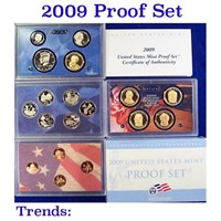 2009 Mint Proof Set In Original Case! 18 Coins Ins